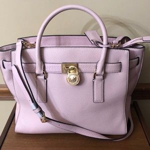 MK medium Hamilton East West pebble pink handbag